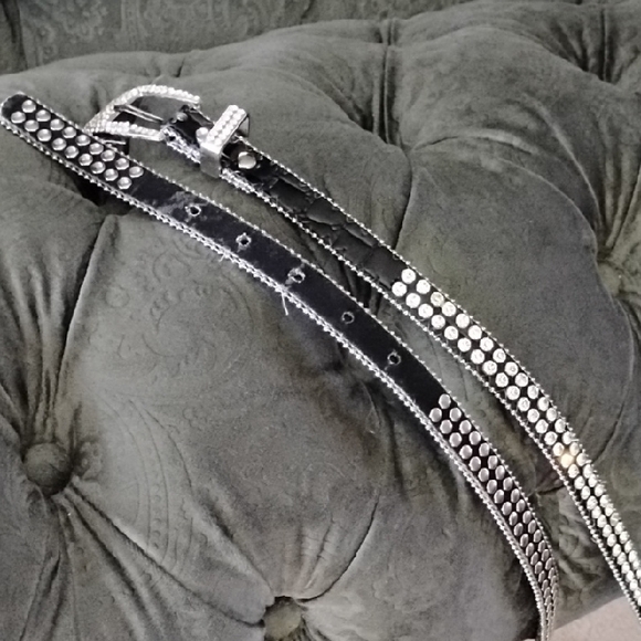 Elegant Black and Silver Rhinestone Belt - Picture 4 of 14